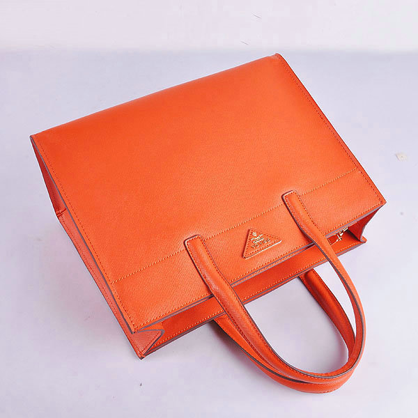 2014 Prada saffiano calf leather tote bag BN2603 orange